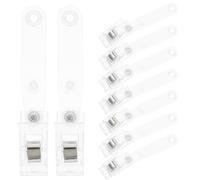 POPETPOP Clip para Porta Credencial de Plástico y Hierro con Doble Agujero, Pequeño y Portátil para Tarjetas de Identificación en Ambiente de Trabajo, Pack de 20 Unidades