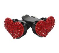 POPETPOP Clip para Ventilación de Coche Forma de Corazón y Decoración Aromática Creativa para Celebración Verano, 2 Piezas Rhinestone y Acero Manganeso Fácil de Usar