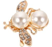 POPETPOP Clip para Zapatos Decorativo con Abalorios de Perlas y Piedras Brillantes Diseño Abeja Dorada con Doble Perla Accesorio Elegante para Tacones y Zapatos Planos para Bodas y Uso