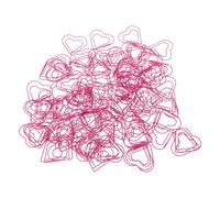 POPETPOP Clips Metálicos Forma de Corazón Color Rosa 100 Unidades Clips para Papel y Carpetas Accesorios para Oficina Planificadores y Organización Fiestas de San Valentín
