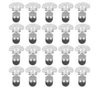 POPETPOP Clips para Zapatos Artesanales de Hierro Desmontables, Tamaño Extragrande, Color Plateado, Pack de 20 Unidades, Accesorios Decorativos Planos para Organización y Manualidades