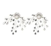 POPETPOP Clips para Zapatos de Boda, Adornos para Zapatos Perla y Aleación, Plata, para Novia y Bodas, Desmontables