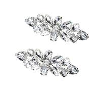 POPETPOP Clips para Zapatos de Novia en Aleación de Plata Cristales de Imitación, Diseño Moderno y Decoración Instantánea para Bodas y Eventos Obsequios