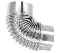 POPETPOP Codo de Chimenea de Acero Inoxidable 90° de 5 CM para Estufa de Leña Conducto de Escape Resistente y Flexible Manguera de Ventilación para Calefacción y Cocina