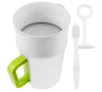 POPETPOP Colador de Leche de Soja Reutilizable de 15 Litros Malla Fina Filtro Multifuncional para Jugo y Té Set Doméstico Cepillo de Limpieza para Cocina