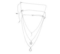 POPETPOP Collar De Estrellas y Luna De Acero Inoxidable Forma De Sol, Cadena De Clavícula Lunar, Joyería Para Mujeres y Amigas, Conjunto De 3 Piezas Para Graduación y Ocasiones Obsequios