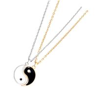 POPETPOP Collar Tai Chi Acero Inoxidable Colgante Único para Él y Ella Regalo Romántico