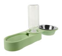 POPETPOP Comedero Automático Diseño Plegable Doble Cuenco para Gatos de Acero Inoxidable Fácil de Almacenar Vuelco para Esquinas Adecuado para Uso en Casa y Coche