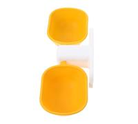 POPETPOP Comedero Colgante Diseño Antivuelco Doble Bol Amarillo para Mascotas de Plástico Adecuado para Gatos y Mascotas en Casa