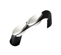 POPETPOP Comedero Elevado y Soporte de Hierro para Gatos y Perros Pequeños Doble Cuenco de Cerámica de Color Claro Adecuado para Comida Seca y Fresca para Comida Seca y Fresca