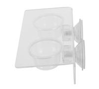 POPETPOP Comedero para Reptiles Acrílico Transparente con Ventosas Doble Tazón Reemplazable para Comida y Agua Plato Pequeño para Lagartijas y Serpientes Accesorio para Terrarios y