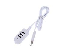 POPETPOP Concentrador USB Multipuerto 3usb 3a, Cargador 1,2 m Línea De Extensión, Compacto y Portátil para Escritorio y Portátil, Color Blanco