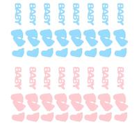 POPETPOP Confeti para Revelar el Género del Ñiño Huellas de Pies en Pvc, Decoración Creativa para Mesa en Shower, Fácil de Usar y Limpiar, 2 Sets en Azul y Rosa