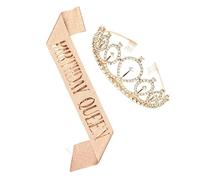 POPETPOP Conjunto de Aros para El Pelo con Correa para El Hombro Y para Fiesta de Cumpleaños en Oro Rosa Decoración Elegante para Celebraciones