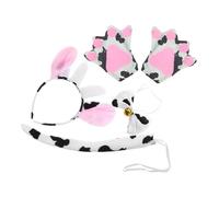 POPETPOP Conjunto De Tocado De Vaca Disfraces De Vaca Diadema Orejas Para Cosplay Accesorios De Rabo De Decoraciones Para Fiestas Lola