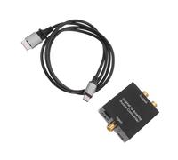 POPETPOP Convertidor de Audio Óptico Adaptador de Audio de Fibra Digital a Analógico, Abs y Metal, 44.1/48-96 Khz, Negro, para Equipo de Red