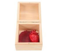 POPETPOP Corazón Falso Sangriento en Caja de Madera sin Terminar con Tapa, Decoración de Halloween Realista para Bromas y Adornos en Reuniones de Amigos