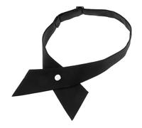 POPETPOP Corbata Cruzada para Uniforme Escolar Niñas, Pajarita Azul Marino de Poliéster Transpirable, Accesorio para Blusas y Disfraces, Diseño Cruzado Ajustable para Colegio