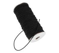 POPETPOP Cordón Elástico Redondo Negro de 2mm para Coser Prendas y Pantalones, Material de Poliéster Diseño Discreto y Protección de Tela, Adecuado para Confección y Manualidades