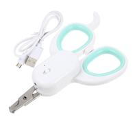 POPETPOP Cortaúñas para Mascotas LED Recargable por USB, Tijeras para Uñas de Perro y Gato, Luz Visible de Línea de Sangre, Verde, para Cortar Uñas de Mascotas