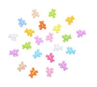POPETPOP Coser botón plano con forma de oso, 100 unidades, de plástico, para manualidades y costura, para ropa y accesorios, para scrapbooking y pintura, fácil de coser