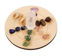 POPETPOP Cristales Curativos Naturales Tablero de Madera Pilares de Cristal Decoración para Meditación y Adivinación Wicca Piedras de Chakra para Hogar y Rituales