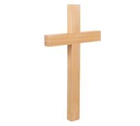 POPETPOP Cruz de Pared de Madera Natural 33 CM para Decoración Católica del Hogar E Iglesia Crucifijo Colgante Acabado Suave y Vetas Visibles Adorno Religioso para Oración y Sala de