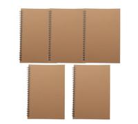 POPETPOP Cuadernos Espiral Diseño de Doble Espiral Juego de 5 de Papel Kraft Marrón y Planificador Mensual y Notas Diarias para Escritura Creativa