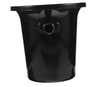 POPETPOP Cubeta para Vino Negra con Doble Asa Cubitera Redonda para Degustación y Escupidera Cubo para Hielo Resistente y Versátil para Bar y Hogar