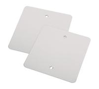 POPETPOP Cubierta ciega para techo de acero inoxidable 2 piezas placa cuadrada en blanco 4.72x4.72 in resistente a arañazos y altas temperaturas con tornillos para caja de techo en hogar