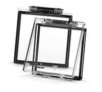 POPETPOP Cubierta Protectora Transparente para Interruptor de Botón Pulsador de Plástico, 2 Unidades, Tamaño Cuadrado, Resistente al Polvo, Compatible Ordenadores y