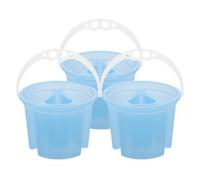 POPETPOP Cubo de Lavado de Pinceles de Plástico 3 Piezas Diseño Multicompartment y Base Estable para Limpieza Fácil en Clases de Arte y Dibujo