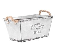 POPETPOP Cubo Grande Decorativo para Flores de Chapa: 25 x 13,5 x 12,5 cm, para arreglos, macetero con asa para Flores secas, Enfriador de champán, para Cocina, balcón y jardín