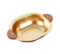 POPETPOP Cuenco de Acero Inoxidable Mango de Madera y Doble Asa, Diseño de Oso, Fácil de Sostener y Transportar, Adecuado para Servir Ensaladas y Ramen Instantáneo