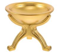 POPETPOP Cuenco de Altar Decorativo Pequeño Dorado Cuenco de Ofrendas de Resina Acabado Metálico Estatua Religiosa para Meditación y Celebraciones Espirituales