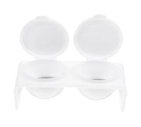 POPETPOP Cuenco Doble para Uñas con Tapa Antievaporante, Envase para Líquidos Acrílicos y Monómero, Tamaño Mediano, Herramienta para Manicura y Decoración de Uñas, Uso Profesional y Doméstico