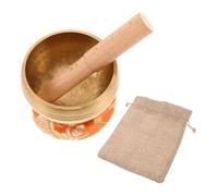 POPETPOP Cuenco Nepalés de Cobre Martillado Mano Tazón de Portátil con Mallete y Cojín Sonido para Yoga Relajación y Equilibrio de Chakras Completo