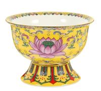 POPETPOP Cuenco y Amarillo de Cerámica para Ofrendas Budistas Fuerte Resistencia al Desgaste Diseño Versátil para Decoración del Hogar y Culto
