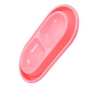 POPETPOP Cuencos De Comida y Agua para Mascotas Antivoracidad Set Doble para Gatos y Perros Pequeños y Medianos Diseño con Barrera Color Rosa