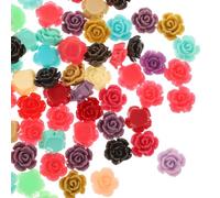 POPETPOP Cuentas de Resina Diseño de Rosa 13 Mm, 100 Piezas Mixtas para Manualidades Diy, Cuentas Sueltas Agujero Grande para Pulseras, Collares y Pendientes Artesanales Color Aleatorio