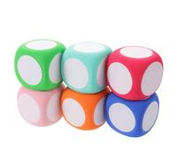 POPETPOP Dados Borrables en Blanco de Espuma EVA 6cm 6 Piezas para Aulas | Superficie Borrable, Herramienta Didáctica Versátil, Actividades DIY y Juegos Matemáticos, Uso en Educación Física