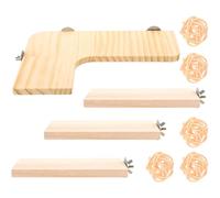 POPETPOP de Plataforma de Madera Superficie Lisa y Resistente al Olor Juego de 10 Piezas Soporte de Salto Práctico para Hámster y Loro para Pequeñas