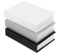 POPETPOP Decoración de 3 Libros Falsos de Cartón Gris, Ligeros y Minimalistas para Estantería y Mesa de Café, Accesorios Elegantes para Fotografía y Decoración del Hogar