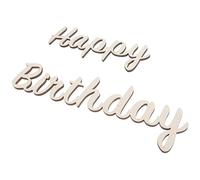 POPETPOP Decoración de Pared de Madera Happy Birthday Adhesivo de Palabras para Fiesta de Cumpleaños Cartel de sin para Decoración Creativa y Fotográfico