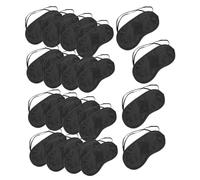 POPETPOP Desechable para Ojos de Poliéster Negro, Cómoda para Dormir Noche y Viajar, Pack de 20 Piezas que Mejora el Ambiente del Sueño