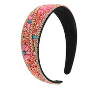 POPETPOP Diadema Bohemia Ancha con Cuentas para Mujer Accesorio de Cabello Vintage para Bodas Festivales y Damas de Honor Tocado Boho Retro Cómodo y Versátil