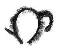 POPETPOP Diadema de Cuerno de Oveja Negra para Halloween, Accesorio Cómodo de Tela y Plástico, Adecuado para Fiestas y Sesiones de Fotografía