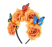 POPETPOP Diadema de Flores Artificiales con Elástica para Mujer Tocado Floral para Bodas Fiestas y Cosplay Accesorio Elegante para Cabello