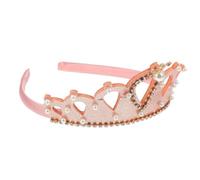 POPETPOP Diadema de Princesa Corona de Perlas y Brillantes para Niñas, Decoración Elegante para Cumpleaños y Fiesta, Fácil de Usar y Material Plástico