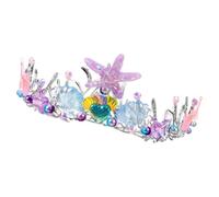POPETPOP Diadema de Princesa para Fiesta Temática del Océano Tocado para Adultos y Niñas Accesorio Dije de Concha Marina Artificial Diseño de Estilo Marino Color Plata Adaptable para